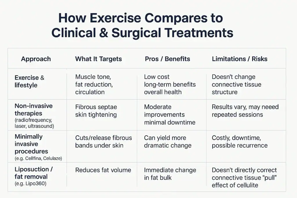 Sculpting Your Bum: Can Toning Exercises Really Reduce Cellulite? 2 How exercise compares to treatments from Lipo 360 Hassocks