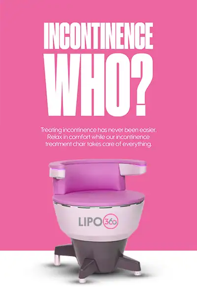 LIPO360 EMS Chair Can Help with Urinary Incontinence 2 Image of a urinary incontinence treatment seat Hassocks